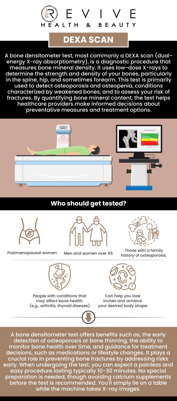 At ABC Health & Beauty, we provide DEXA (Dual-Energy X-ray Absorptiometry) scans to offer the most accurate insights into your body composition and bone health. Melanie Hall and our expert team utilize this gold-standard technology to assess fat, muscle, and bone metrics with clinical precision. Whether you're aiming for weight loss, muscle development, metabolic improvement, or bone density preservation, a DEXA scan is an invaluable tool in your health optimization journey. Contact us today or book an appointment online. We are conveniently located at 123 ABC Ave Suite A, Los Altos, CA 123456.