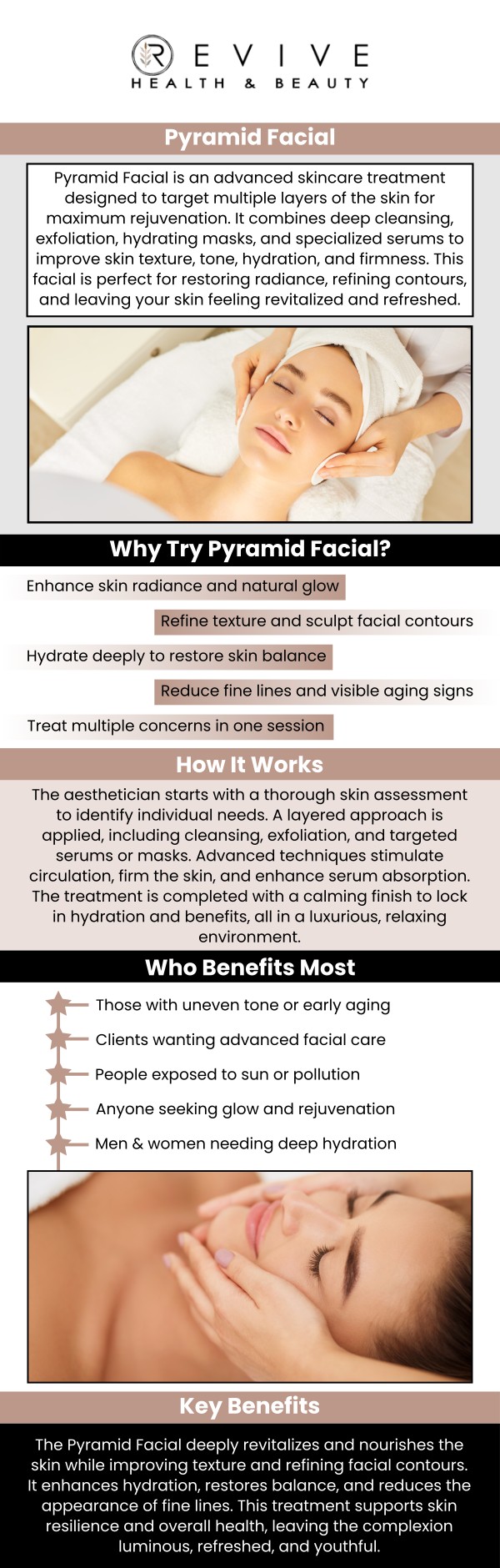 Common questions asked by clients: What is a Pyramid Facial? How does a Pyramid Facial improve skin appearance? Who is a good candidate for a Pyramid Facial? How long does a Pyramid Facial treatment take? For more information, contact us or schedule an appointment online. We are conveniently located at 11500 State Hwy 121, Los Altos, CA 123456. Common questions asked by clients: What is a Pyramid Facial? How does a Pyramid Facial improve skin appearance? Who is a good candidate for a Pyramid Facial? How long does a Pyramid Facial treatment take? For more information, contact us or schedule an appointment online. We are conveniently located at 11500 State Hwy 121, Los Altos, CA 123456.